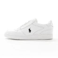 Polo Ralph Lauren Court trainer in white with black logo