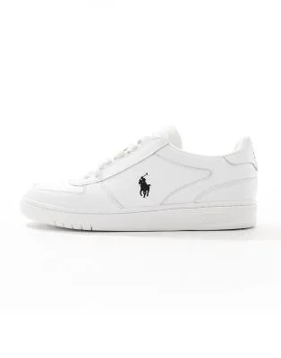 Polo Ralph Lauren Court trainer in white with black logo