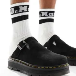 Dr Martens ZebZag mule in black suede